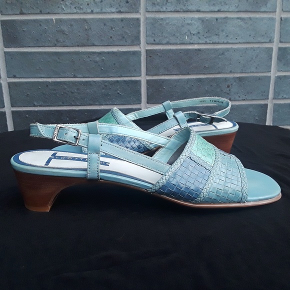 Trotters Leather Sling-back Sandal in Powder Blue - Picture 3 of 12